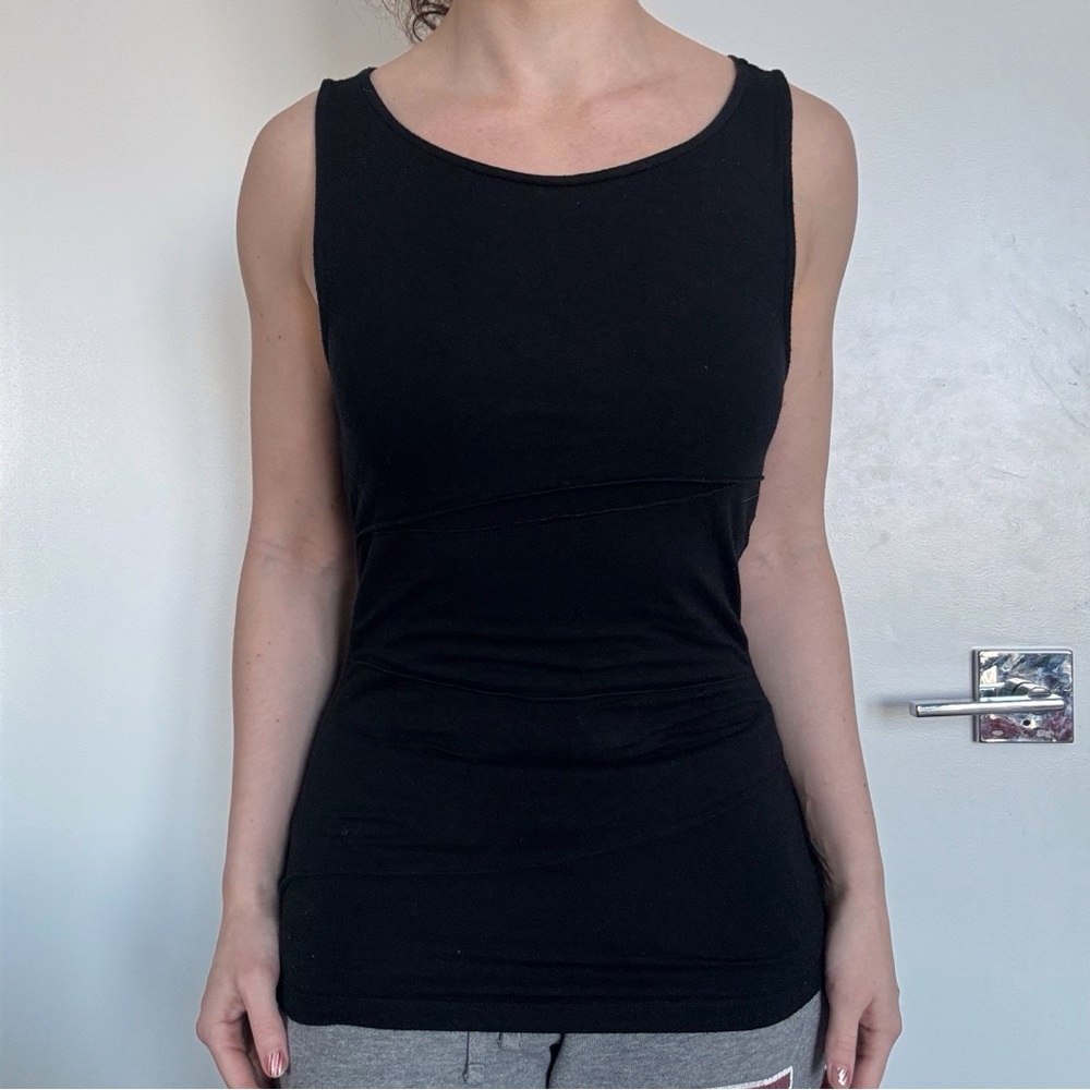 Banana Republic Black Tank Top Sleeveless Stretch Minimalist Classic Capsule XS